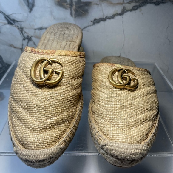 GUCCI double cloth mules sz 35 made in spain - Picture 10 of 16